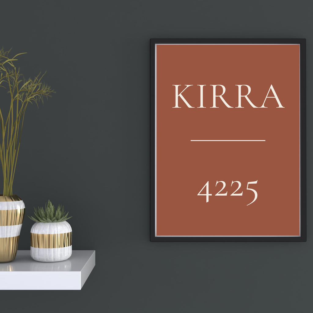 Personalised Suburb Print, Custom Postcode Print, Terracotta Australia Wall Art, A2 A3 Housewarming Gift, Moving Away Gift
