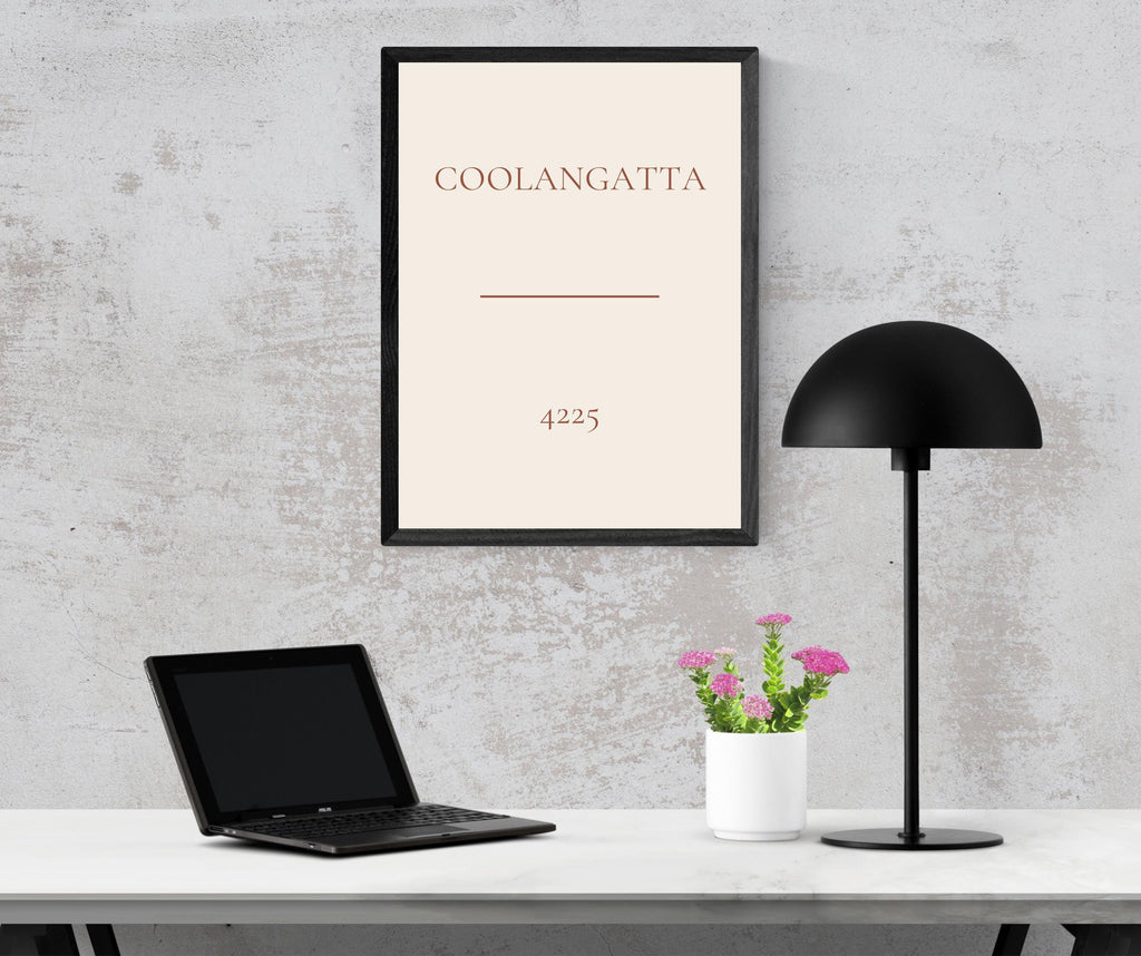 Personalised Suburb Print, Custom Postcode Print, Warm Cream, Australia Wall Art, A2 A3, Housewarming Gift, Moving Away Gift