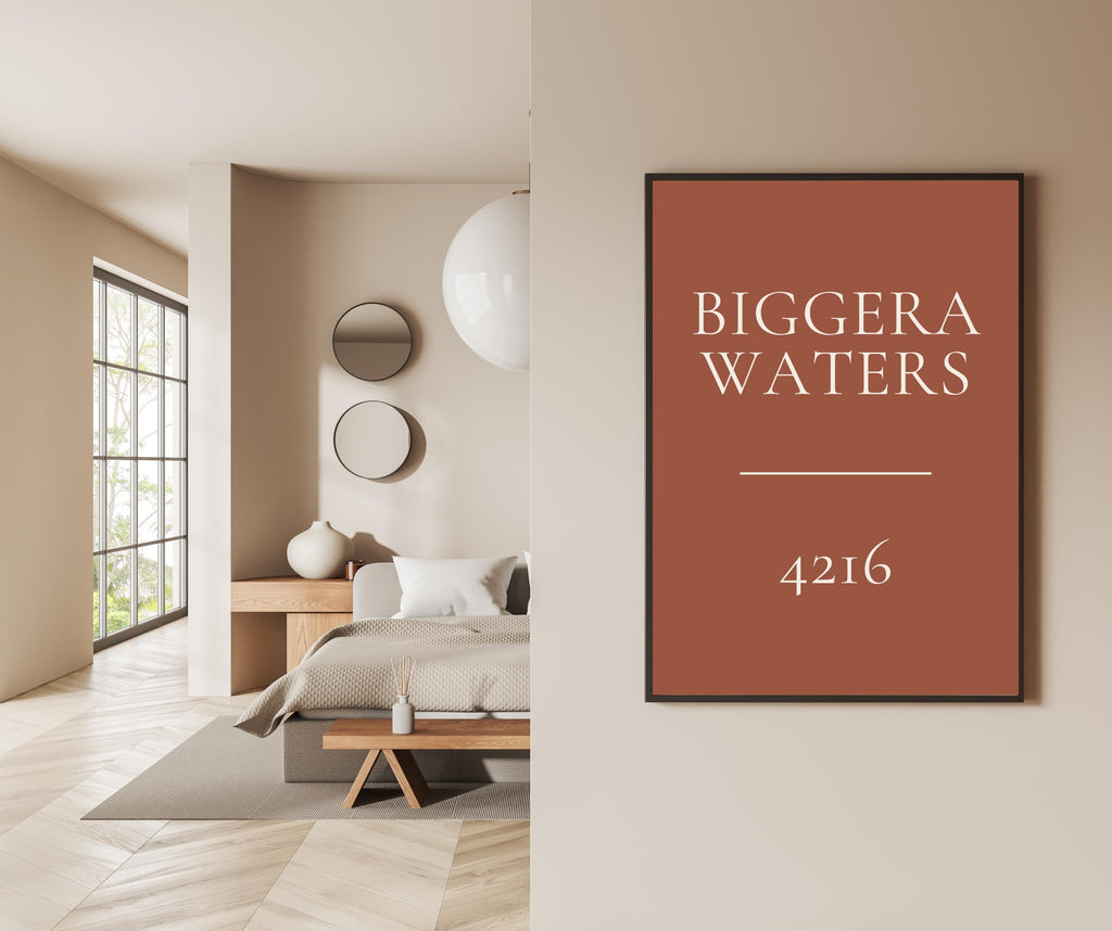 Personalised Suburb Print, Custom Postcode Print, Terracotta Australia Wall Art, A2 A3 Housewarming Gift, Moving Away Gift