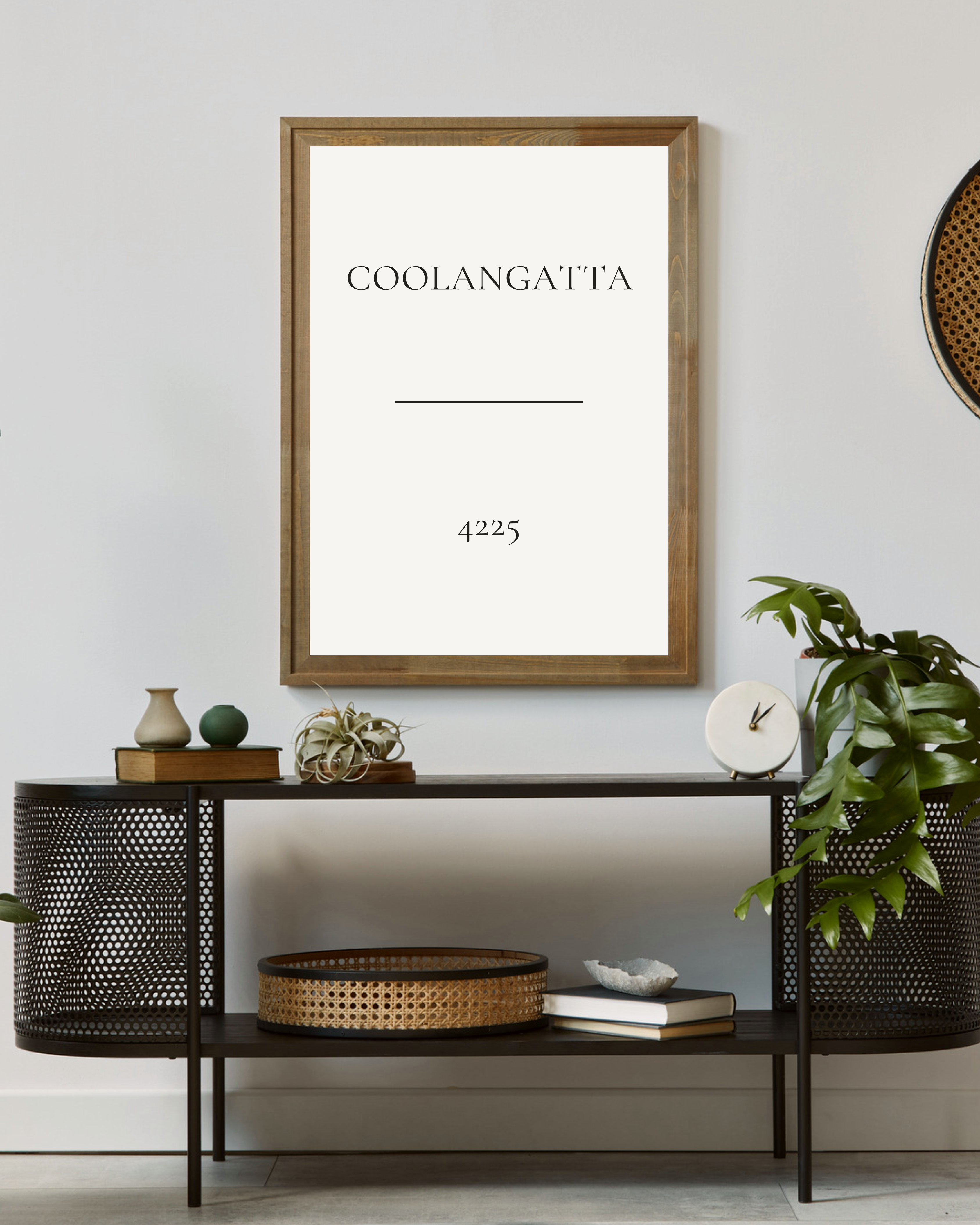 Personalised Suburb Print – Soft Mono | Custom Postcode Wall Art