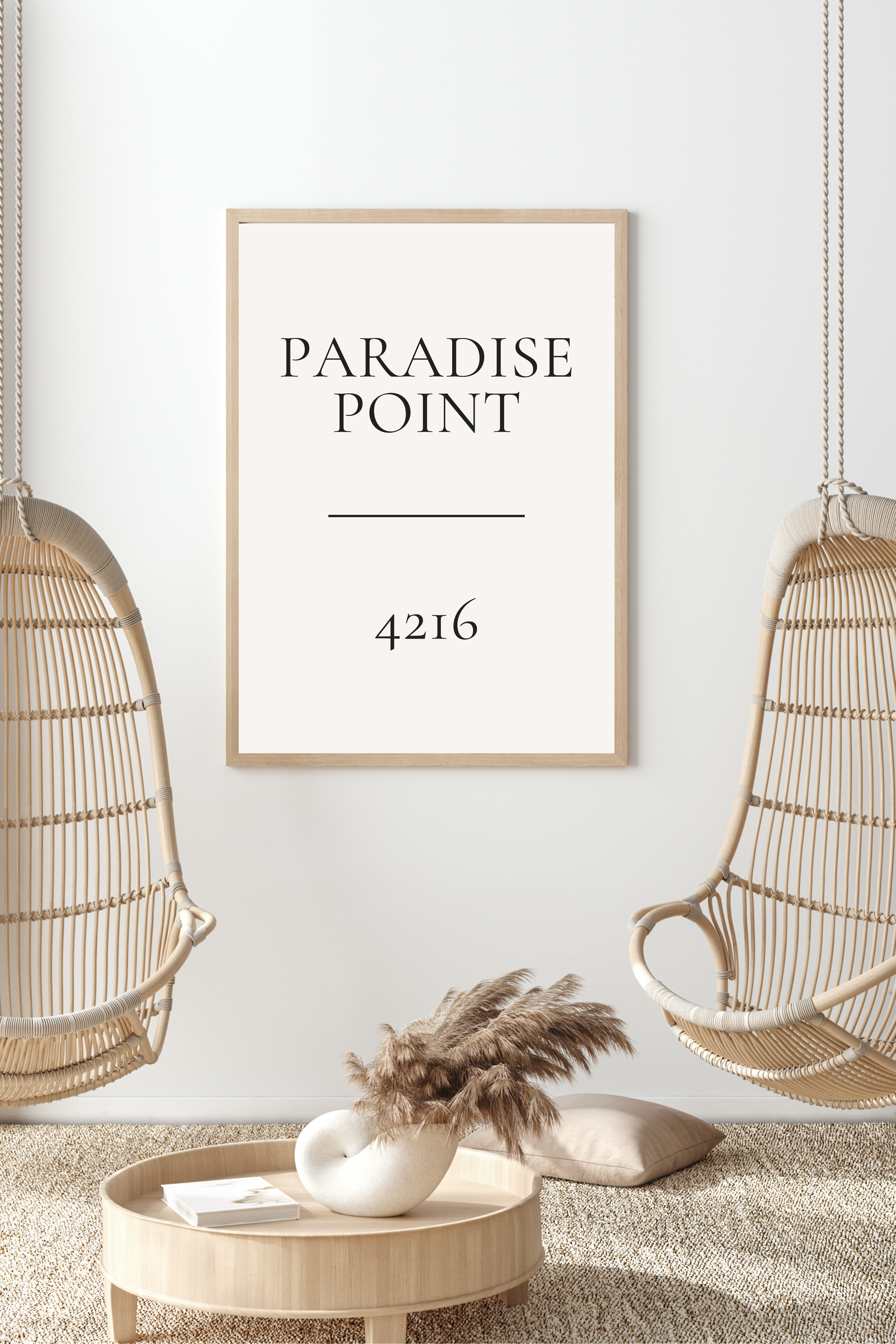 Personalised Suburb Print – Soft Mono | Custom Postcode Wall Art