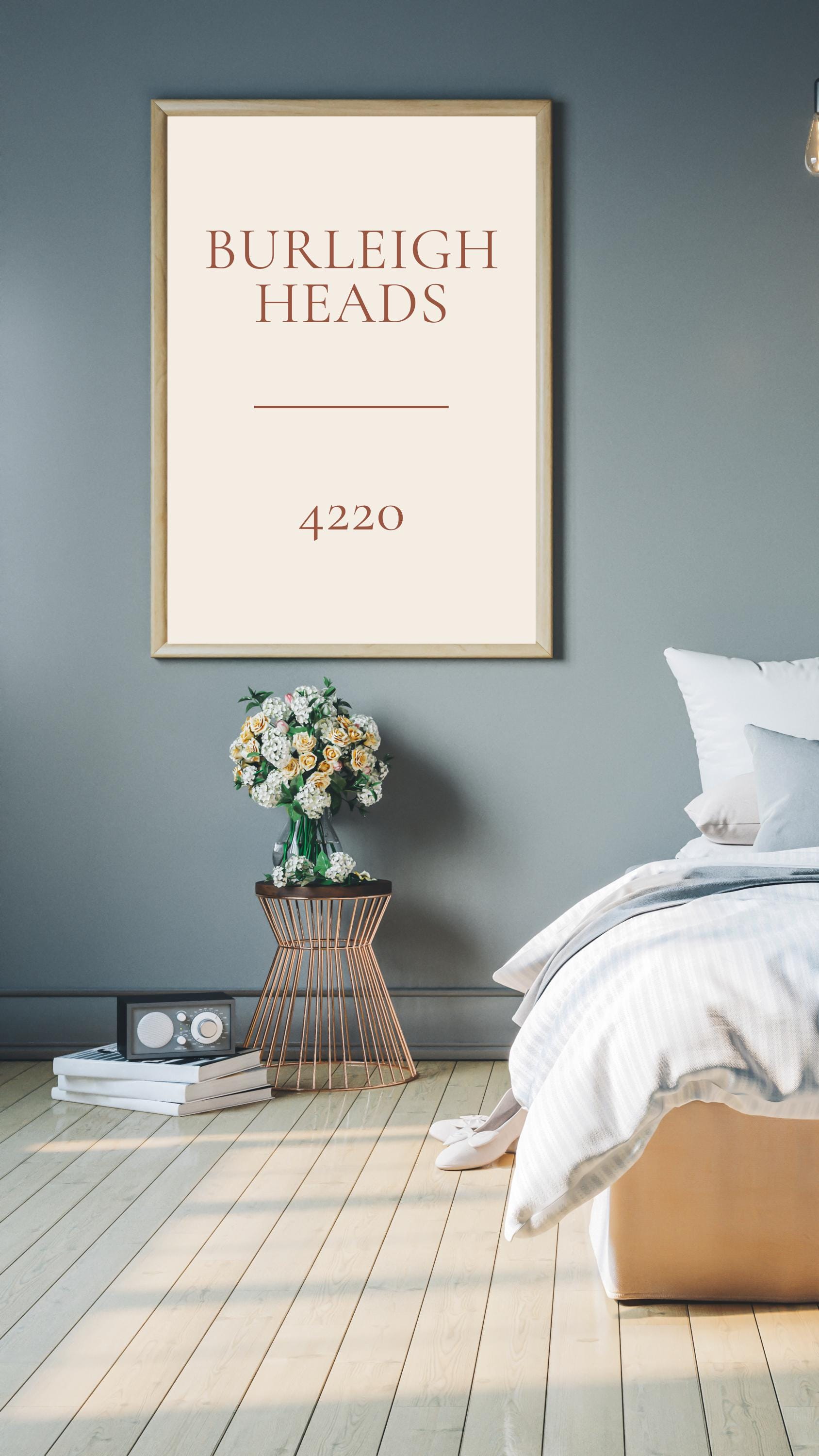 Personalised Suburb Print, Custom Postcode Print, Warm Cream, Australia Wall Art, A2 A3, Housewarming Gift, Moving Away Gift