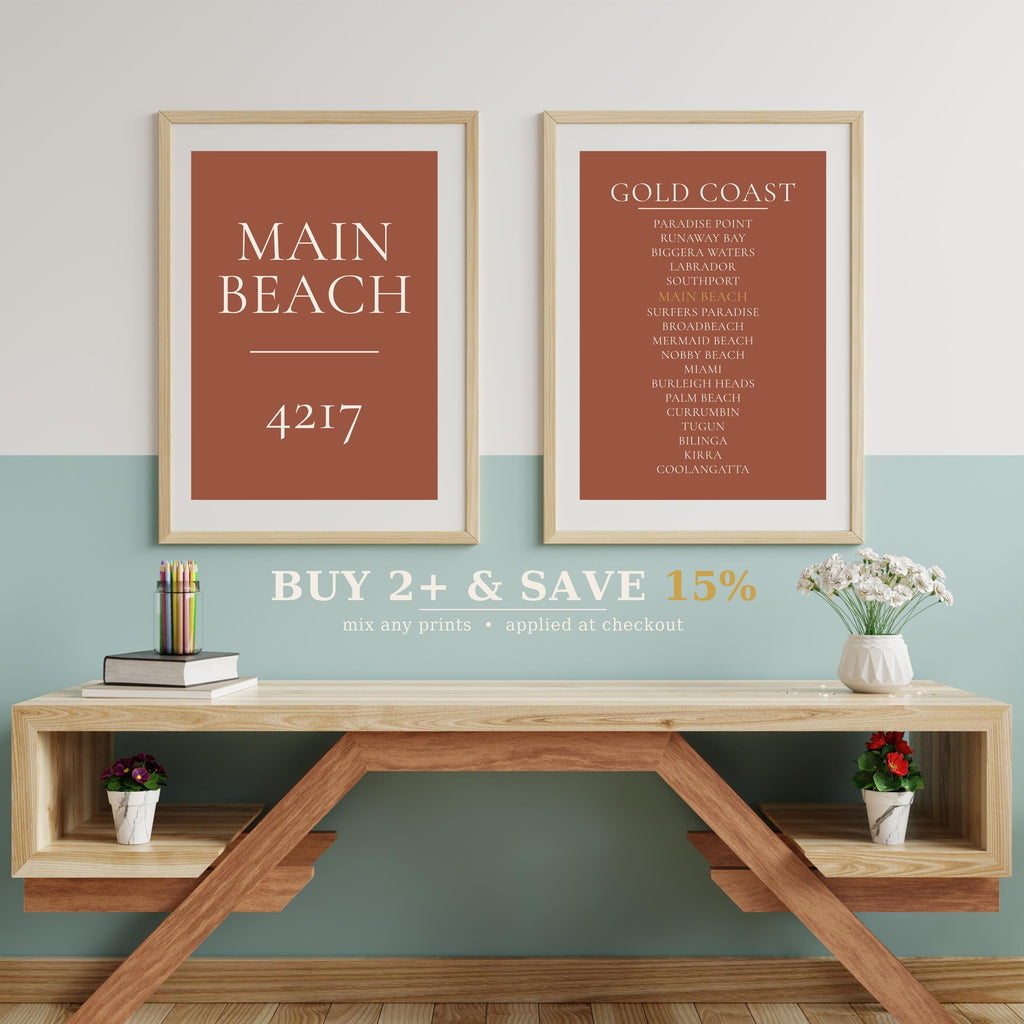 Personalised Suburb Print, Custom Postcode Print, Terracotta Australia Wall Art, A2 A3 Housewarming Gift, Moving Away Gift
