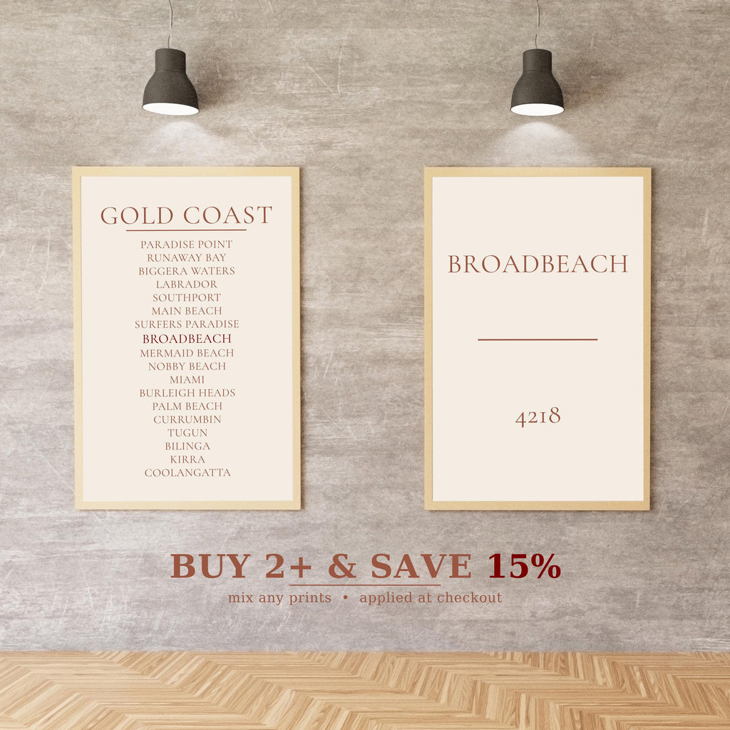 Personalised Suburb Print, Custom Postcode Print, Warm Cream, Australia Wall Art, A2 A3, Housewarming Gift, Moving Away Gift